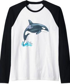 Killer Whale Lover Gifts Women"s Orca Killer whale Men"s Raglan Baseball Tee