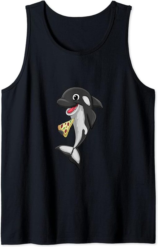 Pizza Food Love Killer Whale Orca Lover Animal Womens Tank Top