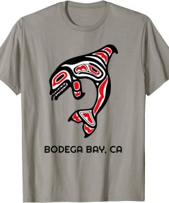 California Bodega Bay, Native American Orca Killer Whale T-Shirt