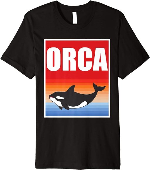 Vintage Orca Graphic Retro Killer Whale Lover Ocean Activist Premium T-Shirt