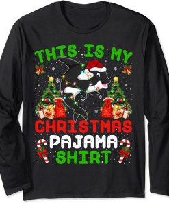 This Is My Christmas Pajama Shirt Orca Fish Christmas Long Sleeve T-Shirt